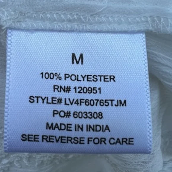 OLIVE & OAK SHEER LACE  BLOUSE WHITE SIZE MEDIUM - Picture 8 of 10